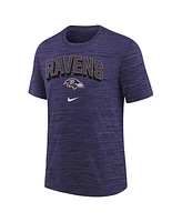 Nike Big Boys and Girls Purple Baltimore Ravens Sideline Velocity Performance T-Shirt