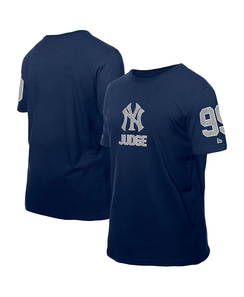 New Era Men's Aaron Judge Navy York Yankees Design Lab Name Number T-Shirt