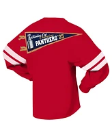 Fanatics Men's and Women's Red Florida Panthers 2025 Stanley Cup Champions Lace-Up Long Sleeve Jersey T-Shirt