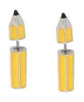 Betsey Johnson Yellow Straight Pencil Front Back Earrings