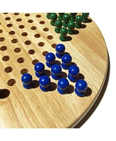We Games Solid Wood Chinese Checkers with Wooden Pegs