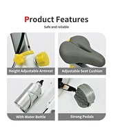 Streamdale Furniture Indoor Exercise Bike Cycling Bike with Comfortable Seat Cushion Yellow+White