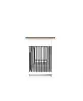 63" Double Dog Crate Furniture with Drawers & Divider