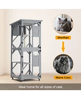 Large Outdoor Cat House on Wheels