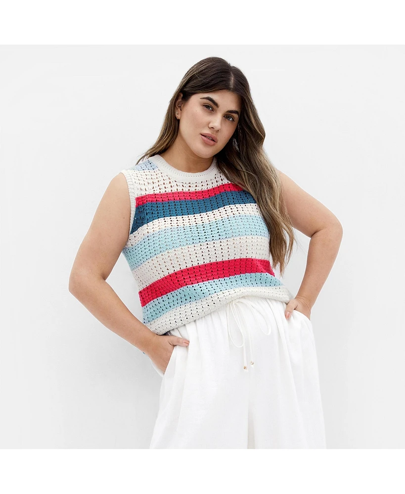 City Chic Plus Cornelia Stripe Top