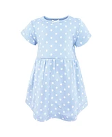 Hudson Baby Girls Cotton Dresses, Blue Butterflies