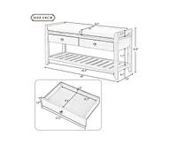 Casainc Storage Bench Shoe Rack with Cushioned Seat and Drawers