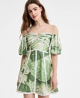 Rachel Roy Women's Circle-Trim Off-The-Shoulder Dress