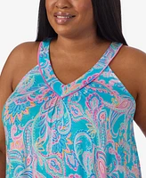 Ellen Tracy Plus Sleeveless Midi Nightgown