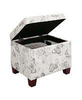 Convenience Concepts 21.75" Canvas Fabric Madison Storage Ottoman