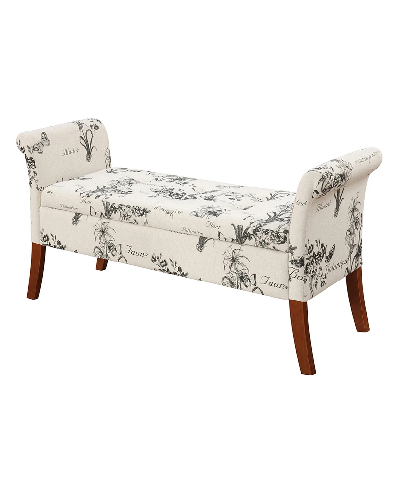 Convenience Concepts 51.5" Print Canvas Garbo Storage Bench