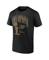 Fanatics Men's Black Oklahoma City Thunder 2025 Nba Finals Champions Double Dribble Signature Roster Trophy T-Shirt