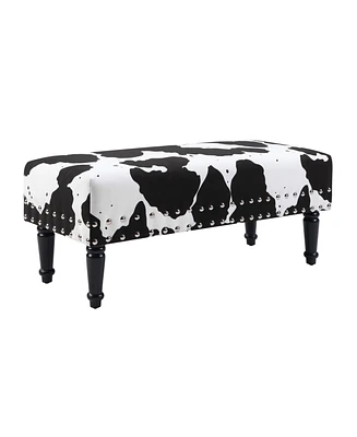 Convenience Concepts 40" Faux Cowhide Bench with Nailheads