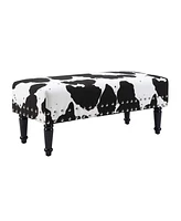 Convenience Concepts 40" Faux Cowhide Bench with Nailheads