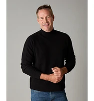 LuxLined Men's Itch-Free Merino Wool Mock Neck Sweater with Soft Inner Lining
