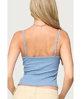 Edikted Women's Hemsley Striped Ribbed Tank Top