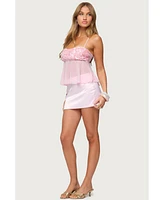 Edikted Women's Vella Sequin Sheer Chiffon Top