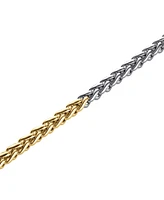 Rosefield Two Tone Herringbone Bracelet In 14K Yellow Gold And Rhodium Plated Stainless Steel