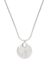 Robert Lee Morris Soho Silver-Tone Hammered Disc Pendant Necklace