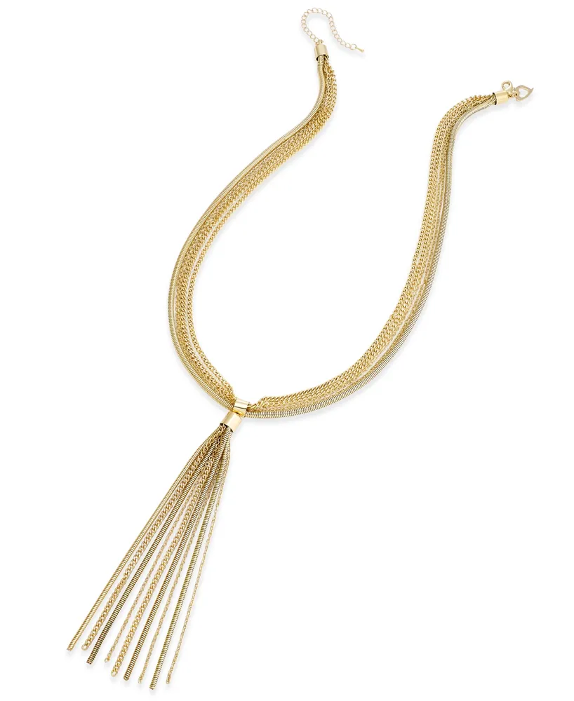 I.n.c. International Concepts Multi-Chain Tassel Long Lariat Necklace, 28" + 3" extender, Created for Macy's