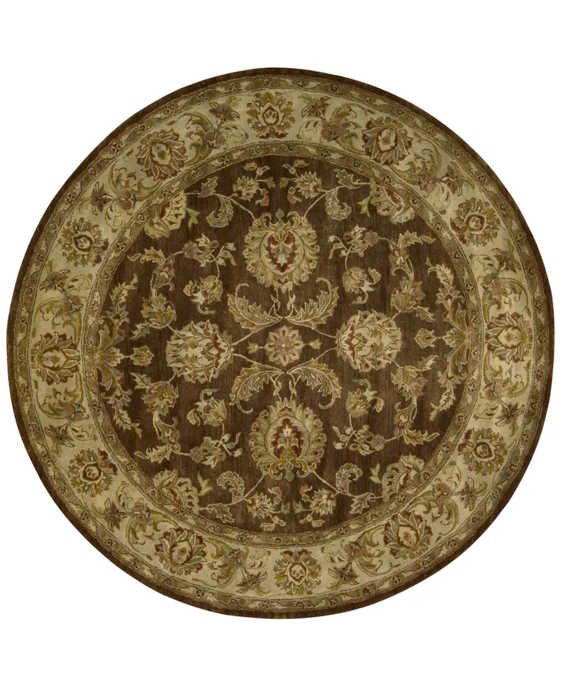 Nourison Home Rajah Antique Tabriz Brown 6' Round Rug