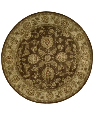 Nourison Home Rajah Antique Tabriz Brown 8' Round Rug