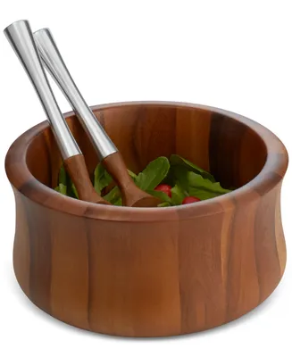 Nambe 3-Pc. Nara Salad Bowl & Servers Set