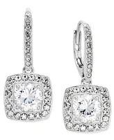 Eliot Danori Silver-Tone Crystal Square Drop Earrings, Created for Macy's