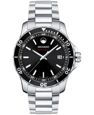Movado Men's Swiss Series 800 Stainless Steel Bracelet Diver Watch 40mm