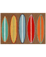 Liora Manne Front Porch Indoor/Outdoor Surfboards Brown 2'6'' x 4' Area Rug