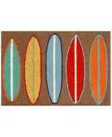 Liora Manne Front Porch Indoor Outdoor Surfboards Brown Area Rug