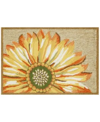 Liora Manne Front Porch Indoor Outdoor Sunflower Yellow Area Rug