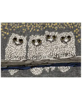 Liora Manne Front Porch Indoor Outdoor Owls Night Area Rug