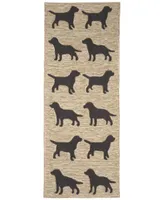 Liora Manne Front Porch Indoor Outdoor Doggies Black Area Rug