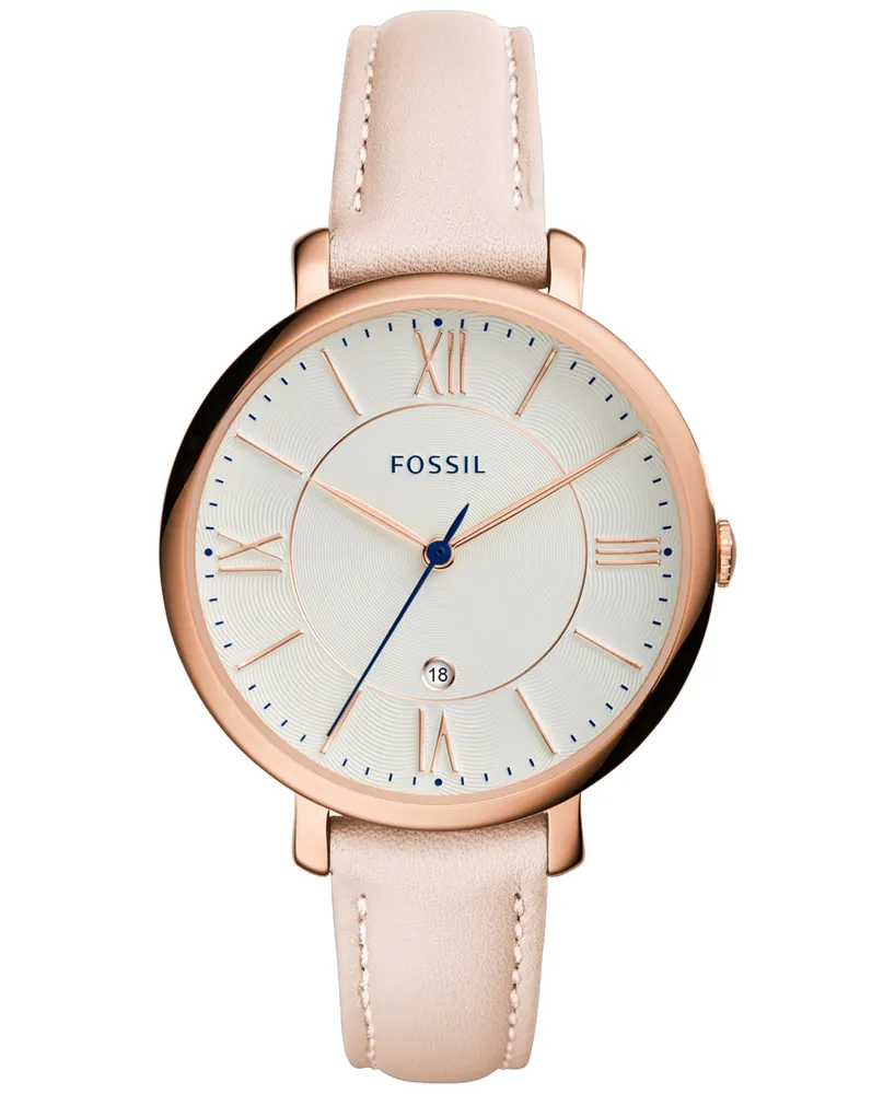 Fossil Women's Jacqueline Blush Leather Strap Watch 36mm ES3988