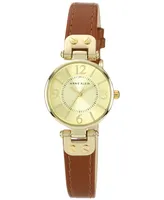 Anne Klein Women's Brown Leather Strap Watch 10