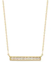 Cubic Zirconia Bar Pendant Necklace in 10k Gold