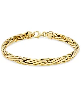 Italian Gold Woven Link Chain Bracelet in 14k Gold