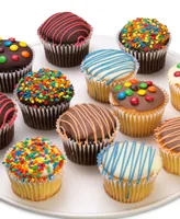 Chocolate Covered Company 12-Pc. Birthday Belgian Chocolate Dipped Cupcakes