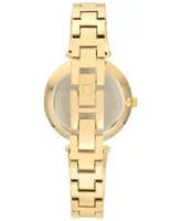 Anne Klein Women's Diamond Accent Gold-Tone and Ivory Bracelet Watch 34mm