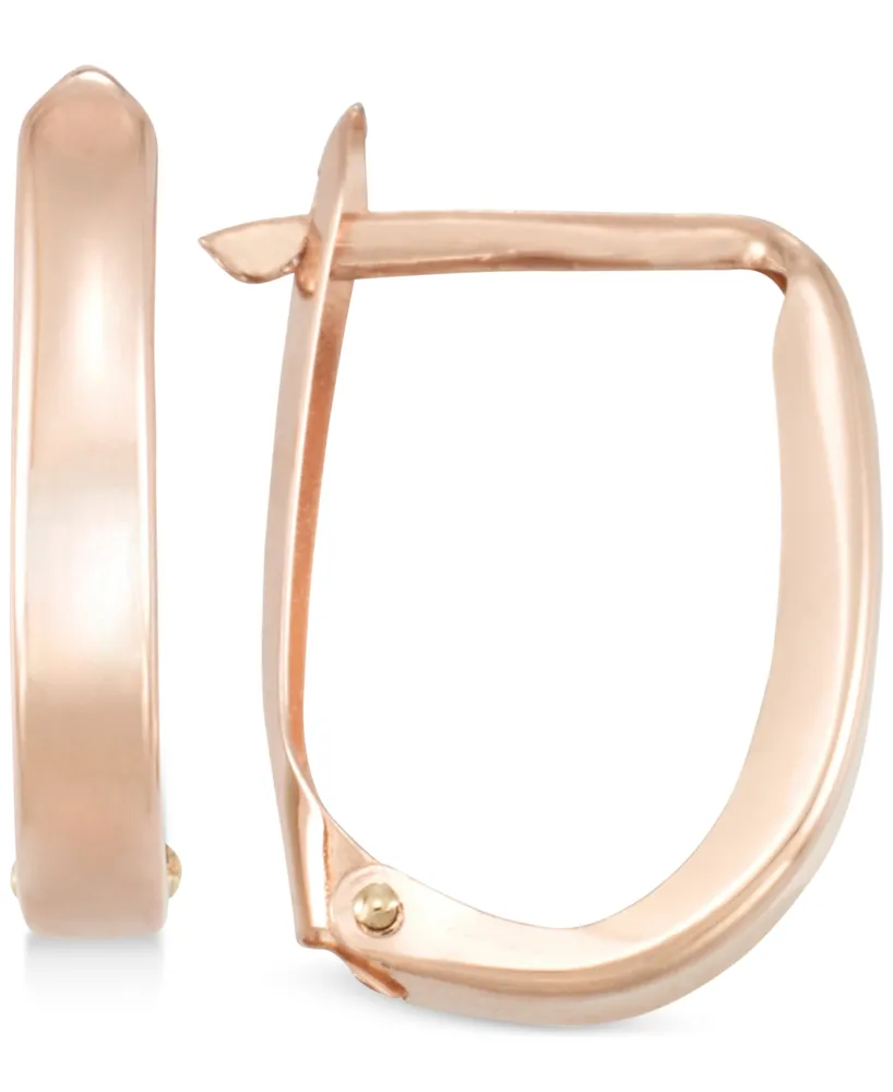 Polished U-Hoop Earrings 10k Gold