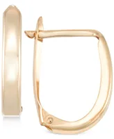 Polished U-Hoop Earrings 10k Gold