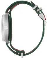 Gucci Men's GG2570 Swiss Green-Red-Green Web Nylon Strap Watch 41mm YA142305