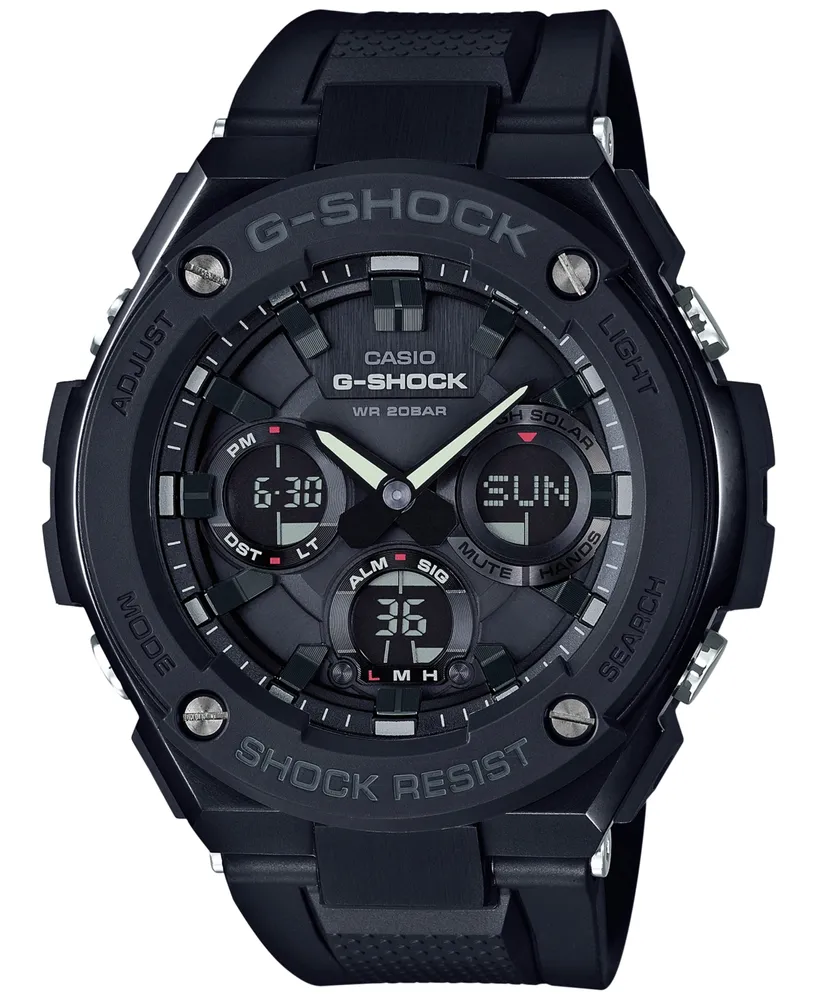 G-Shock Men\'s Analog-Digital Black Ip with Black Resin Strap G-Steel Watch  51x53mm GSTS100G-1B | CoolSprings Galleria