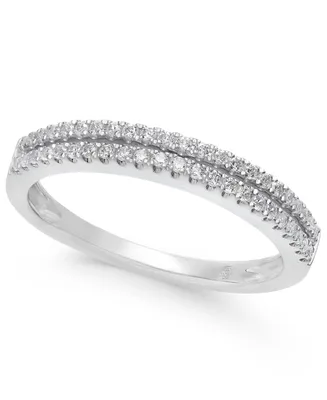 Diamond Double Row Band (1/4 ct. t.w.) 14k Gold, White Gold or Rose