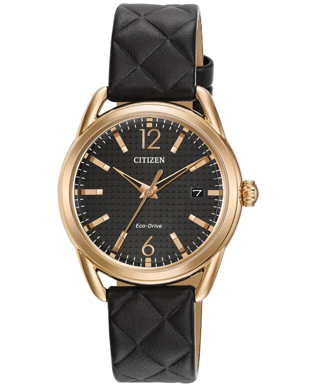 Citizen Drive from Citizen Eco-Drive Women's Black Quilted Leather Strap Watch 34mm FE6083-13E at Mall of America in Bloomington, MN Citizen Drive from Citizen Eco-Drive Women's Black Quilted Leather Strap Watch 34mm FE6083-13E at Mall of America in Bloomington, MN