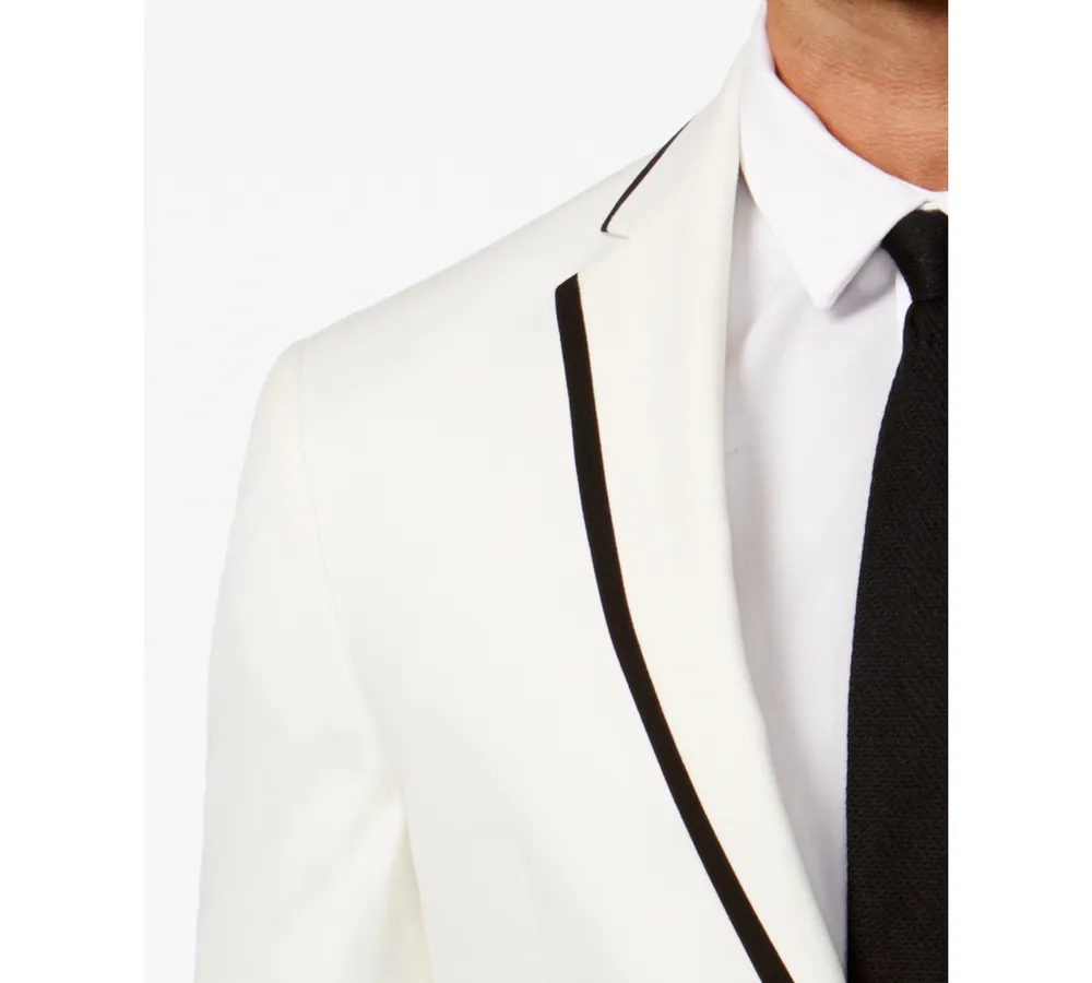 Kenneth Cole Reaction Slim-Fit White with Black Trim Dinner Jacket, Online Only