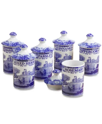 Spode "Blue Italian" Spice Jars, Set of 6