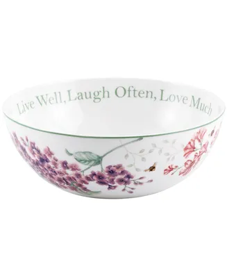 Lenox Dinnerware, Butterfly Meadow Serving Bowl Live Well, Laugh Often