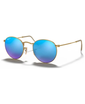 Ray-Ban Polarized Sunglasses, RB3447 Round Flash Lenses